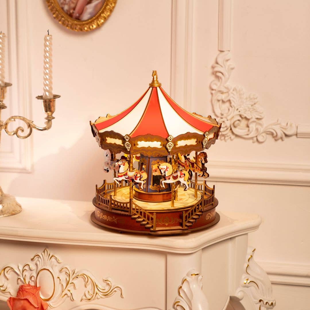 3D Wooden Puzzle: Classic Carousel