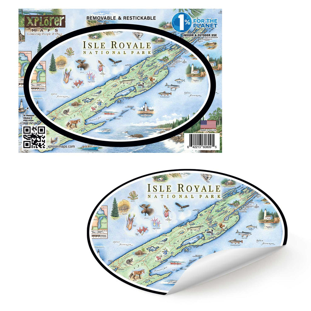 Isle Royale National Park Map Stickers