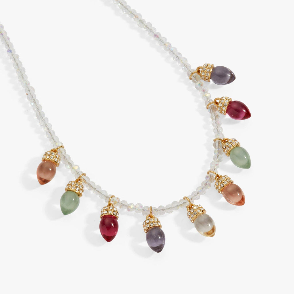 Christmas Muted Light Bulb Necklace: Silver