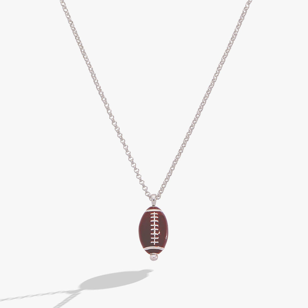 Football Spinner Pendant: Silver