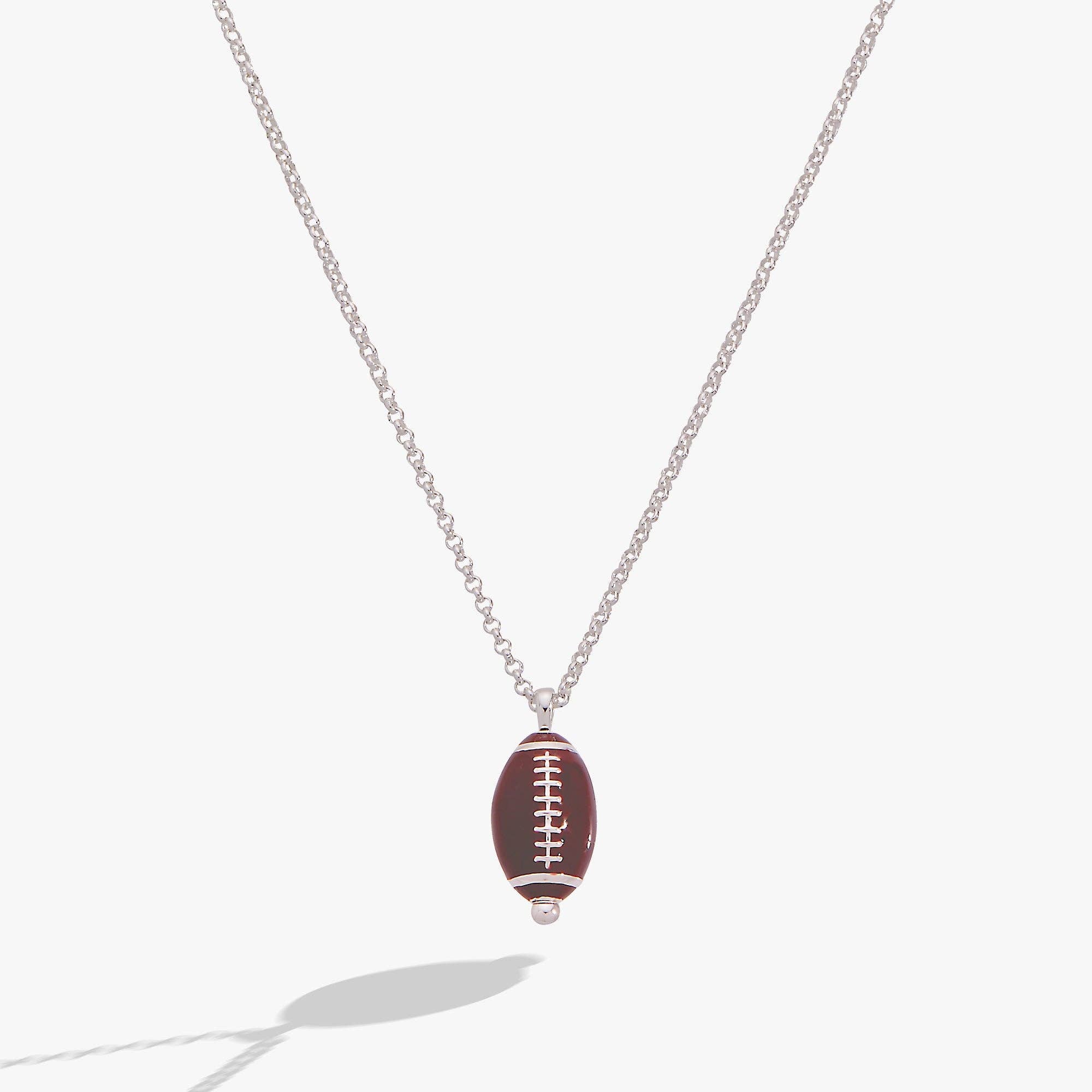 Football Spinner Pendant: Silver