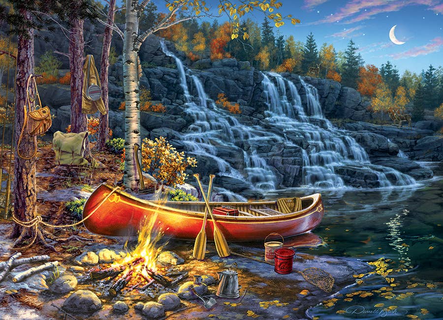 Waterfall Camp 1000-Piece Cobble Hill Puzzle