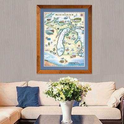 Michigan State Hand-Drawn Map