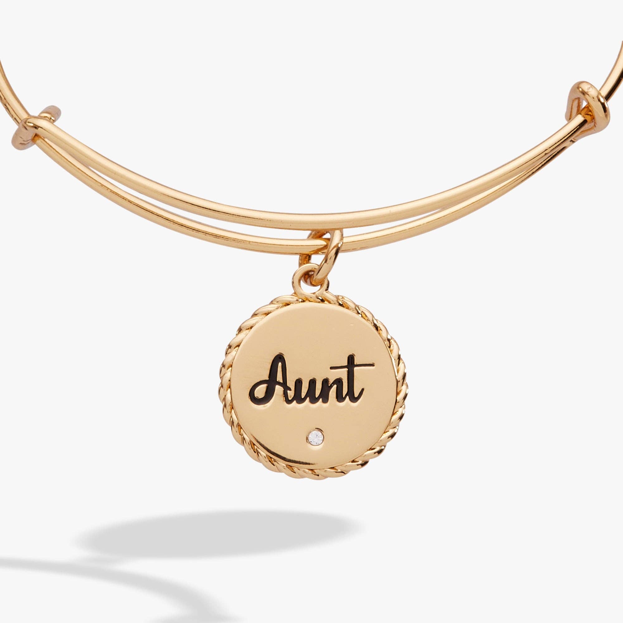 Aunt 'A Trusting Guide Forever By My Side' Charm Bangle: Gold