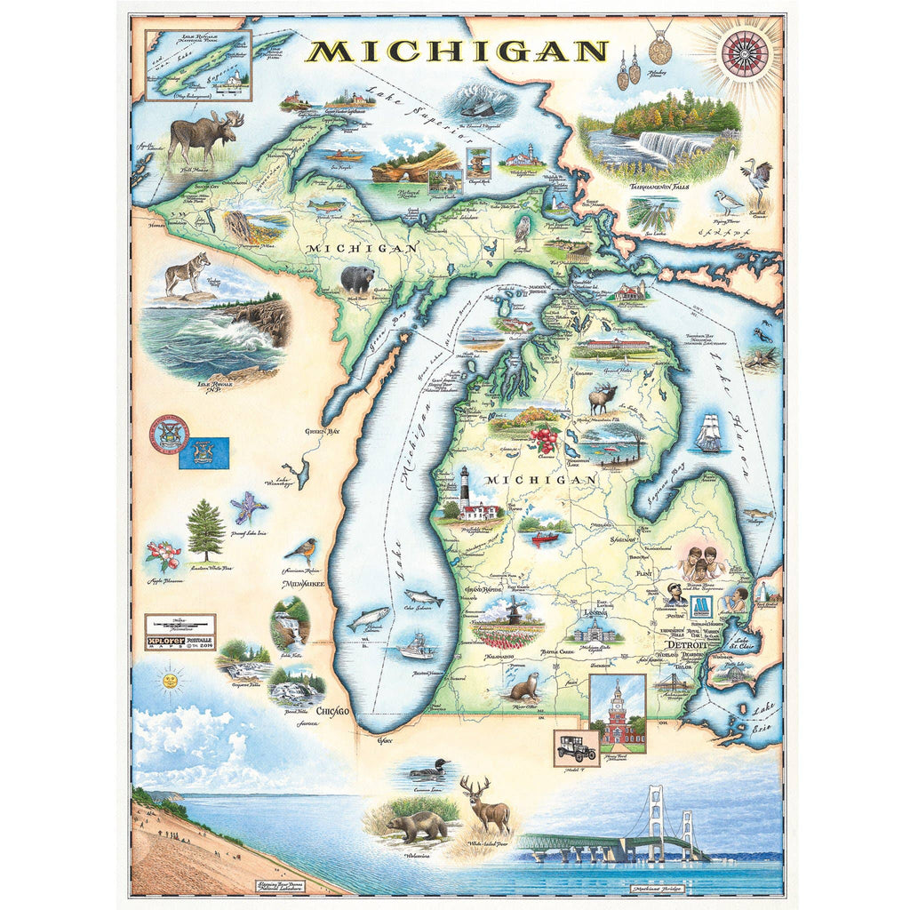 Michigan State Hand-Drawn Map