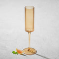 Vikko - Decor, Malibu, Ribbed Champagne Glass, Amber, 7 Oz