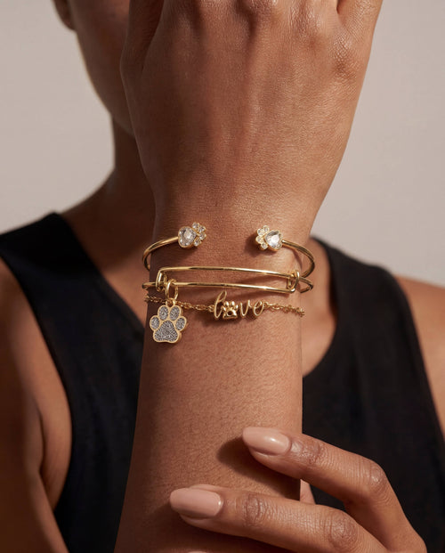 'Paws of Love' Bracelet Set of 3: Gold