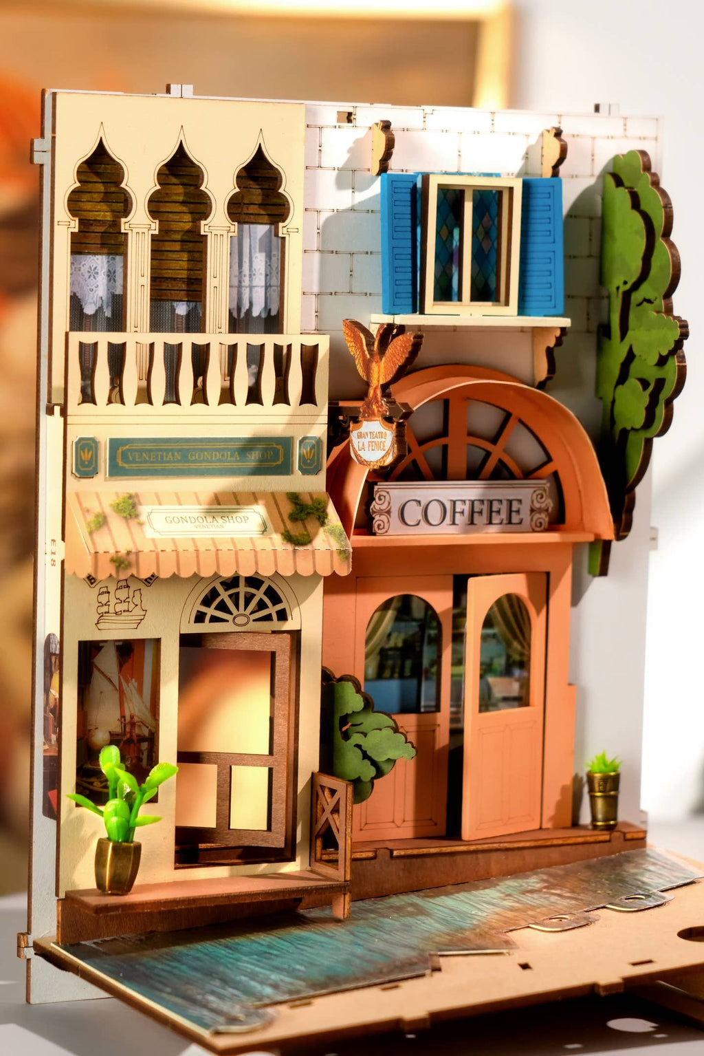 DIY Book Nook Kit: Romantic Venice with Dust Cover