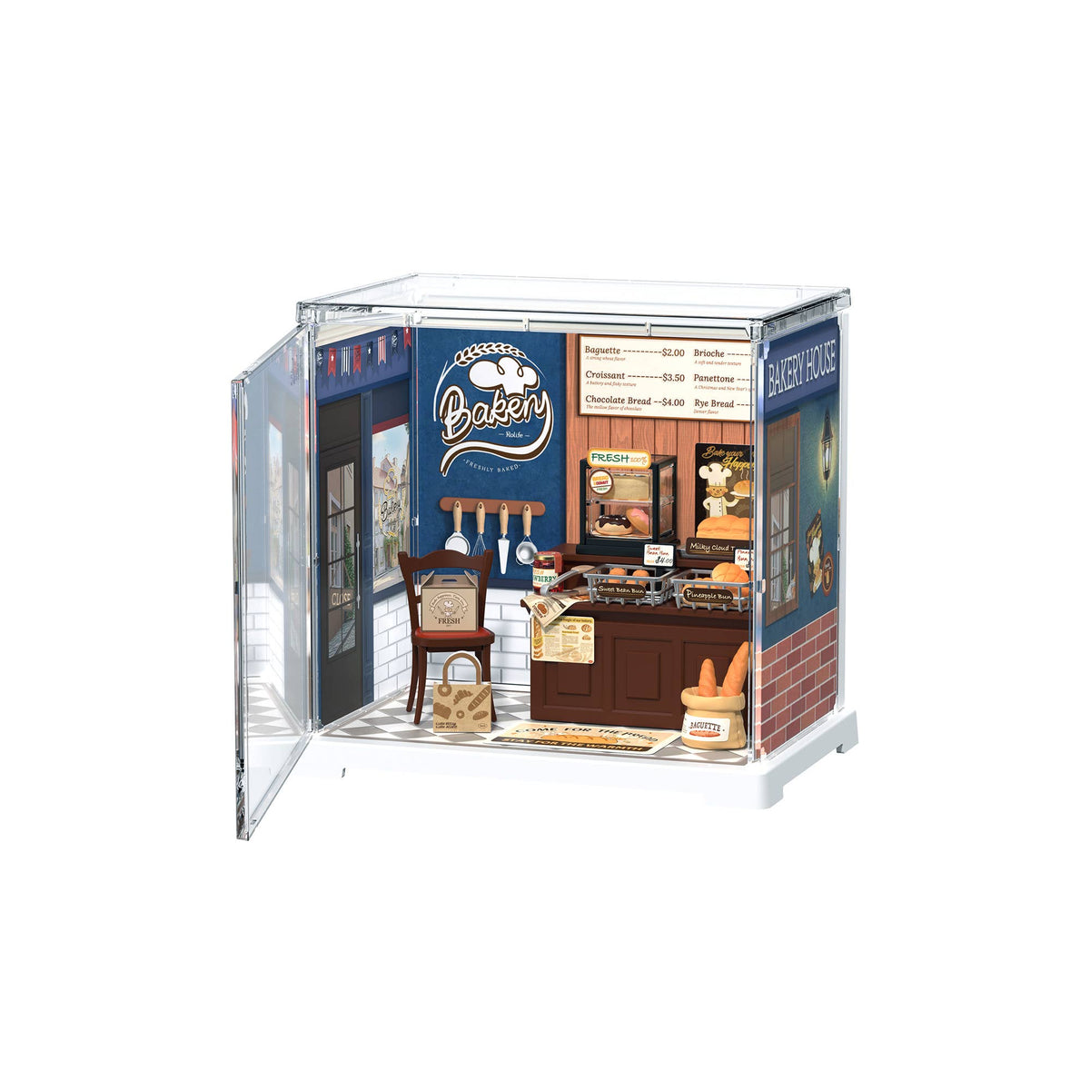 DIY Miniature House Kit: Butter Bakery House with Dust Cover
