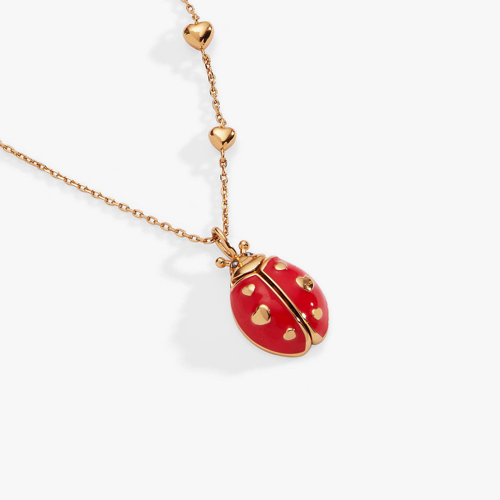 'Make Your Own Luck' Ladybug Locket Pendant: Gold