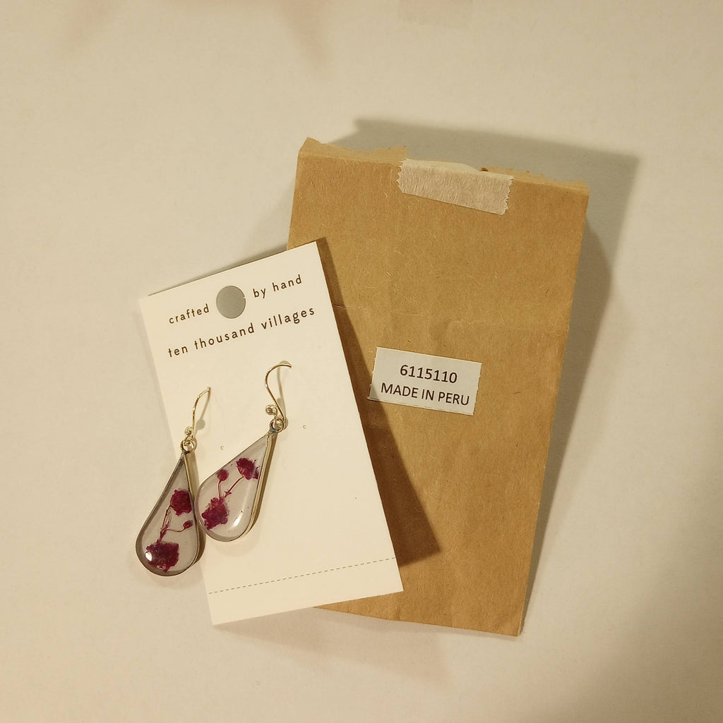 Purple Rain Flower Earrings