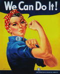 Sticker - Rosie The Riveter - "We Can Do It" -2 Size Options: 4.25" x 3.5"