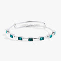 December Birthstone Emerald Cut Bangle: Silver