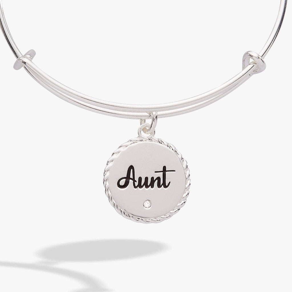 Aunt 'A Trusting Guide Forever By My Side' Charm Bangle: Gold