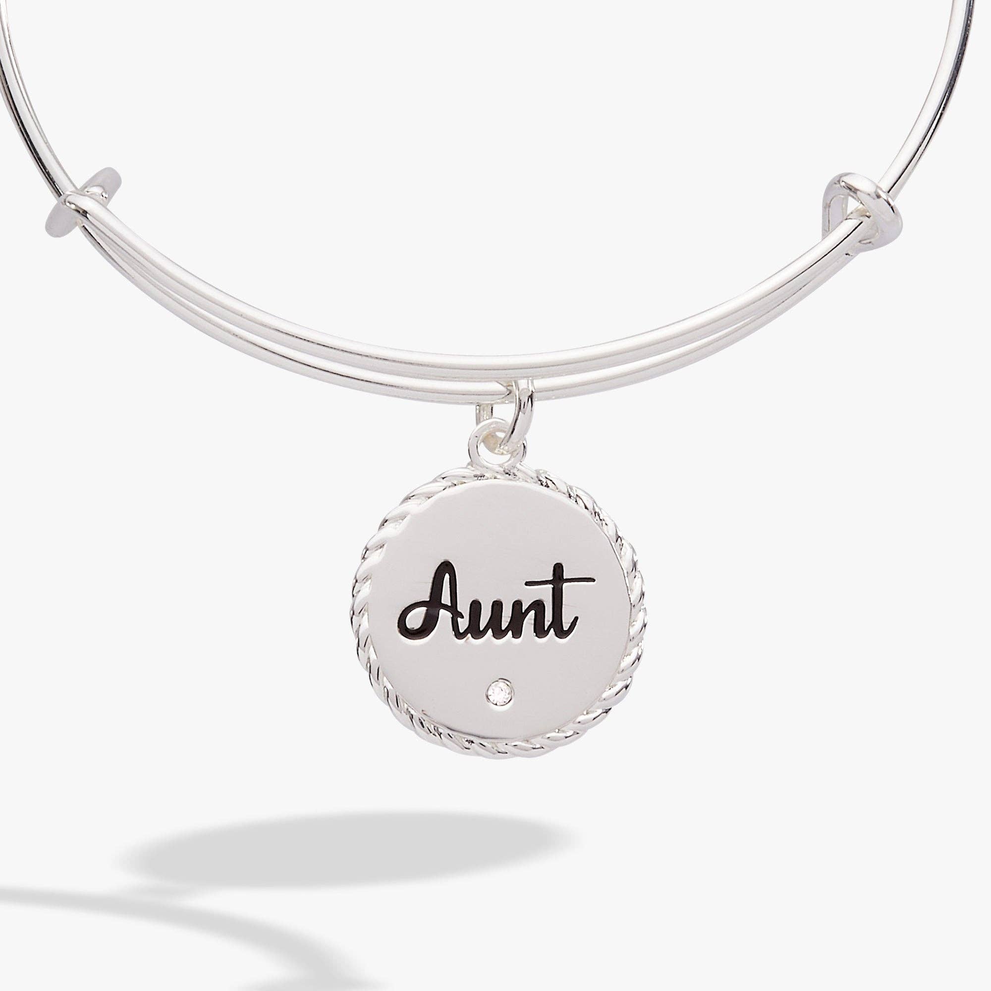 Aunt 'A Trusting Guide Forever By My Side' Charm Bangle: Gold
