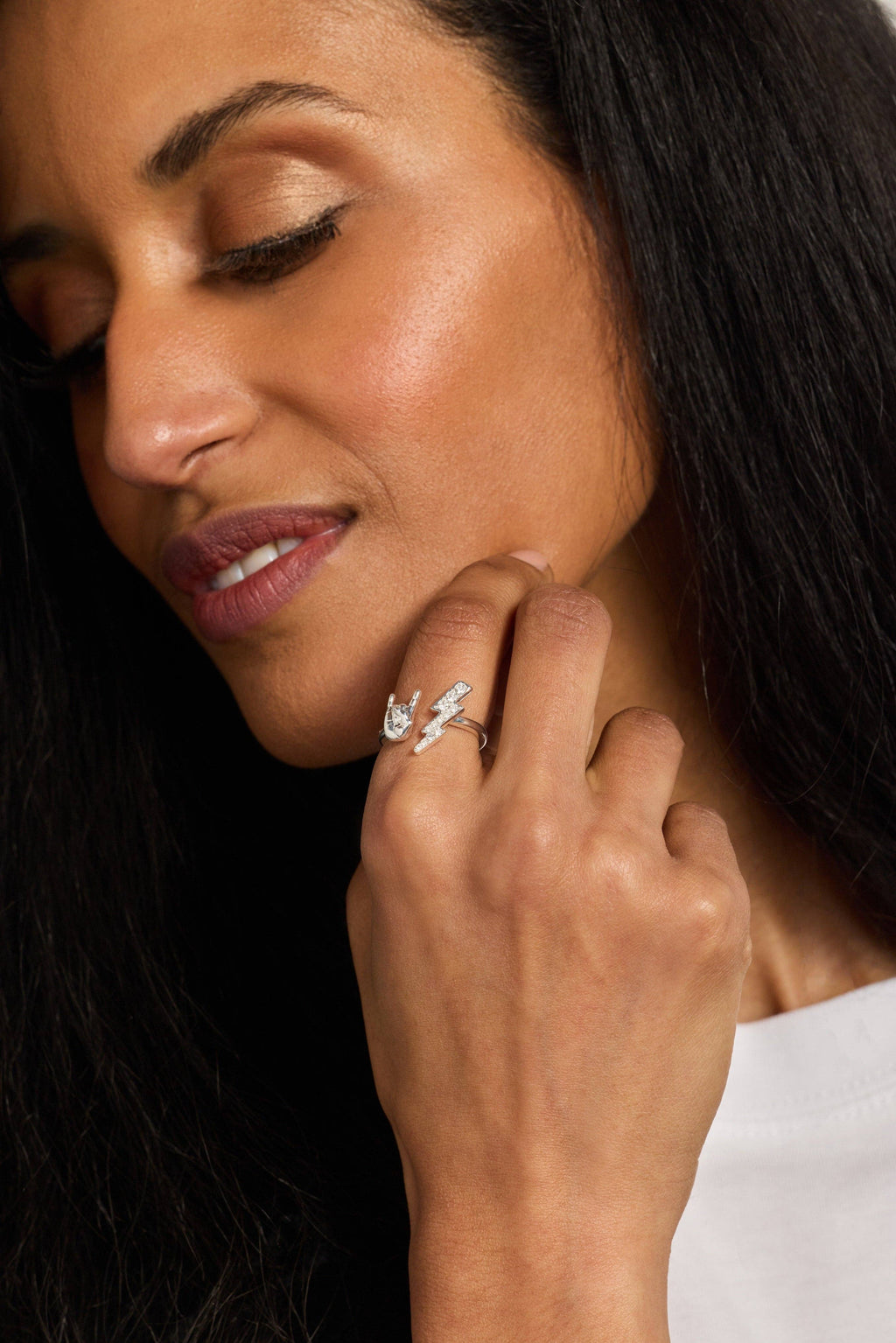 80s Rock Star Open Ring: Silver