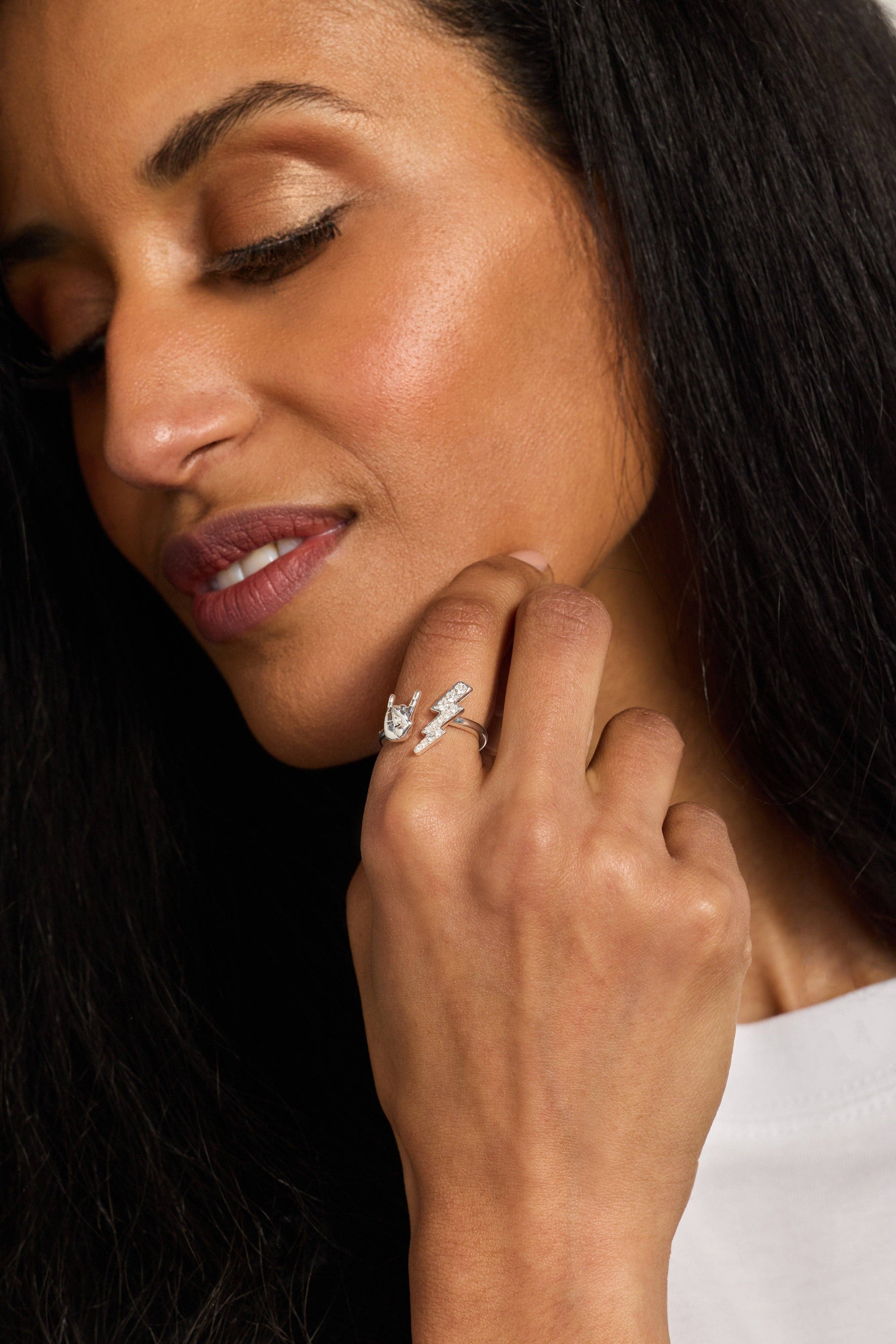 80s Rock Star Open Ring: Silver