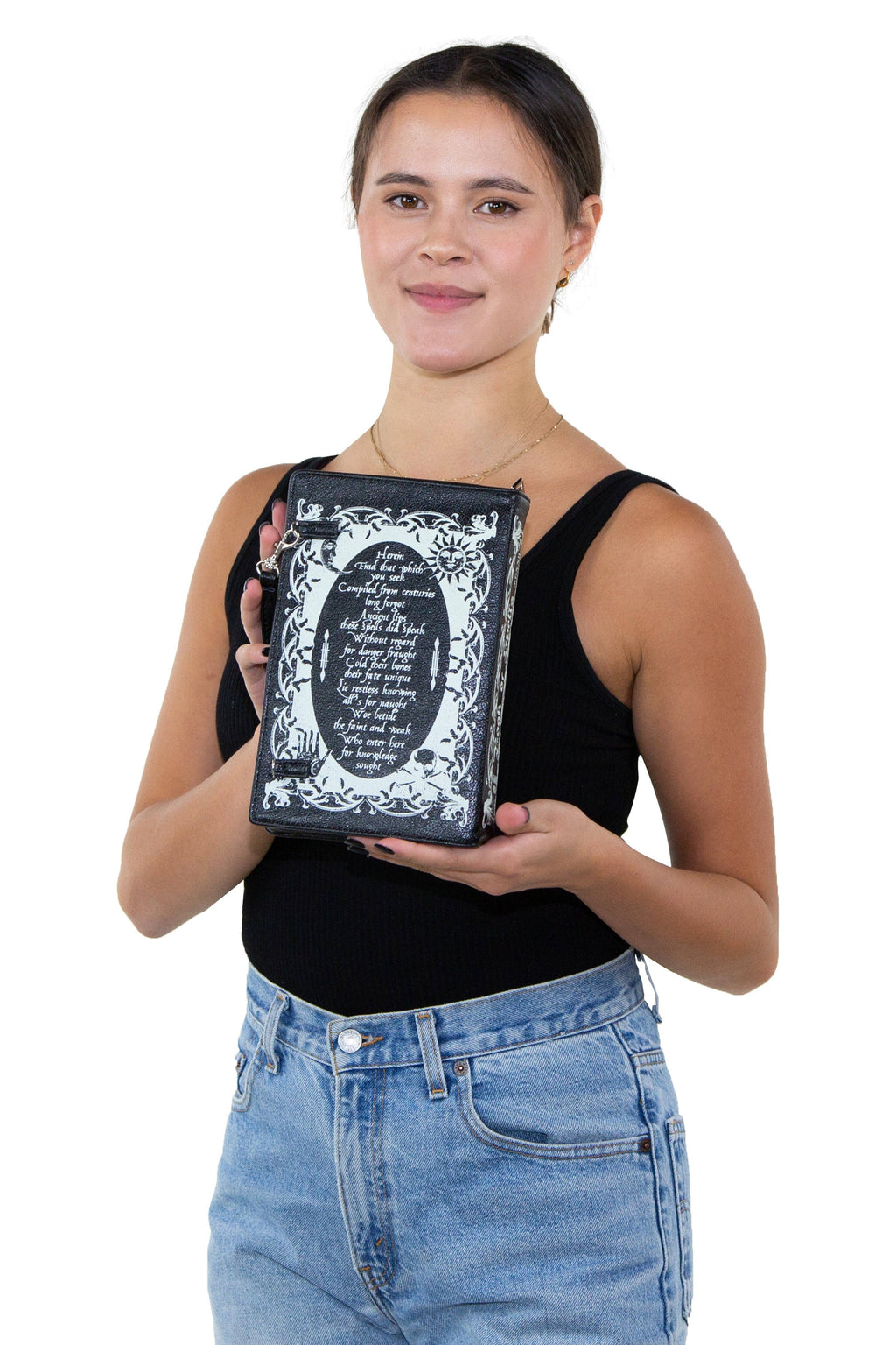 Glow in the Dark Book of Spells Crossbody Bag in Vinyl Material