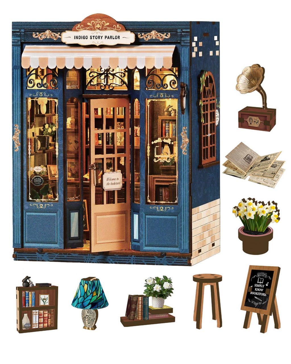 DIY Book Nook Kit: Indigo Story Parlor