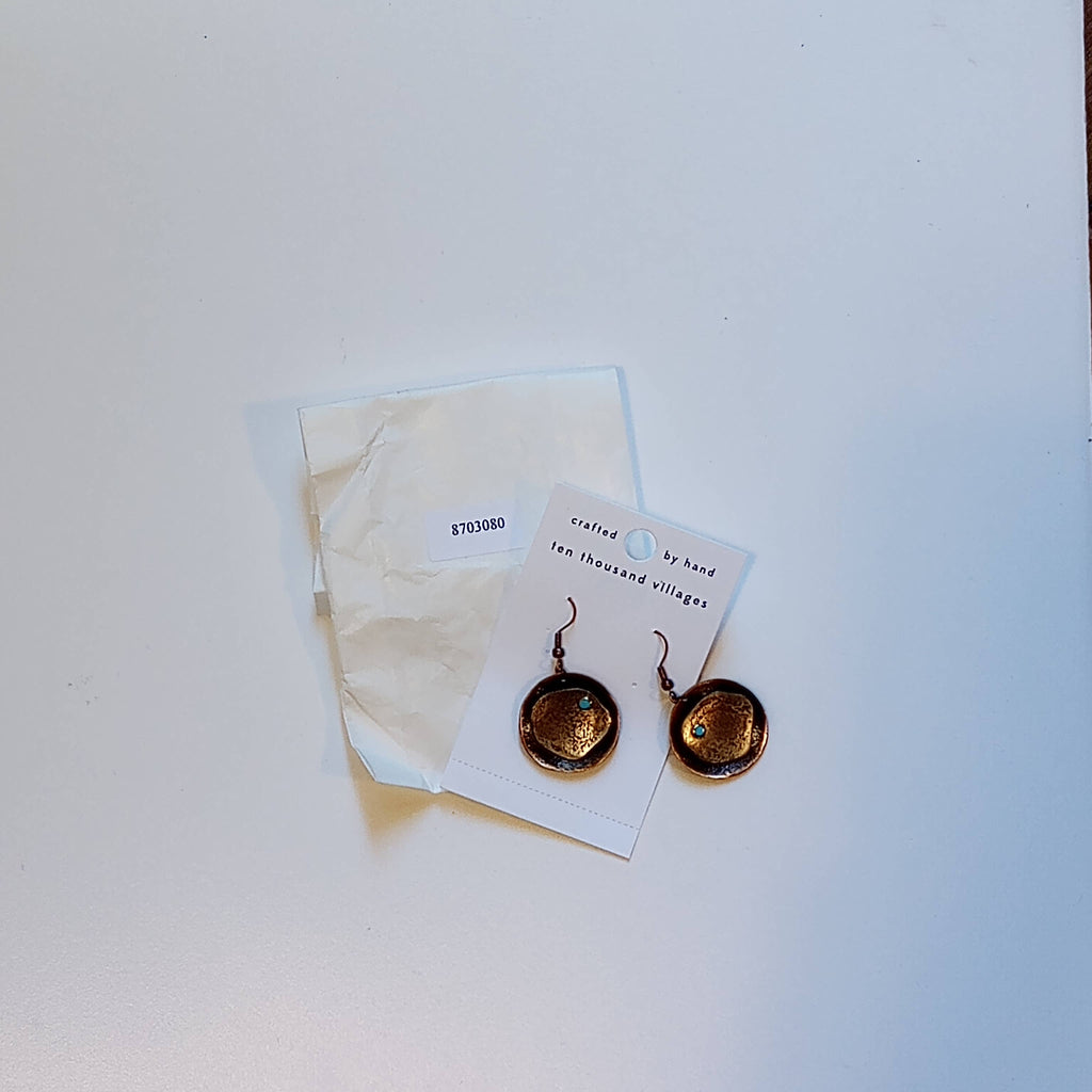 Adrift - Hammered Copper Earrings