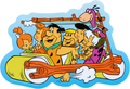 Sticker - The Flintstones Driving - 80s Kids Cartoon