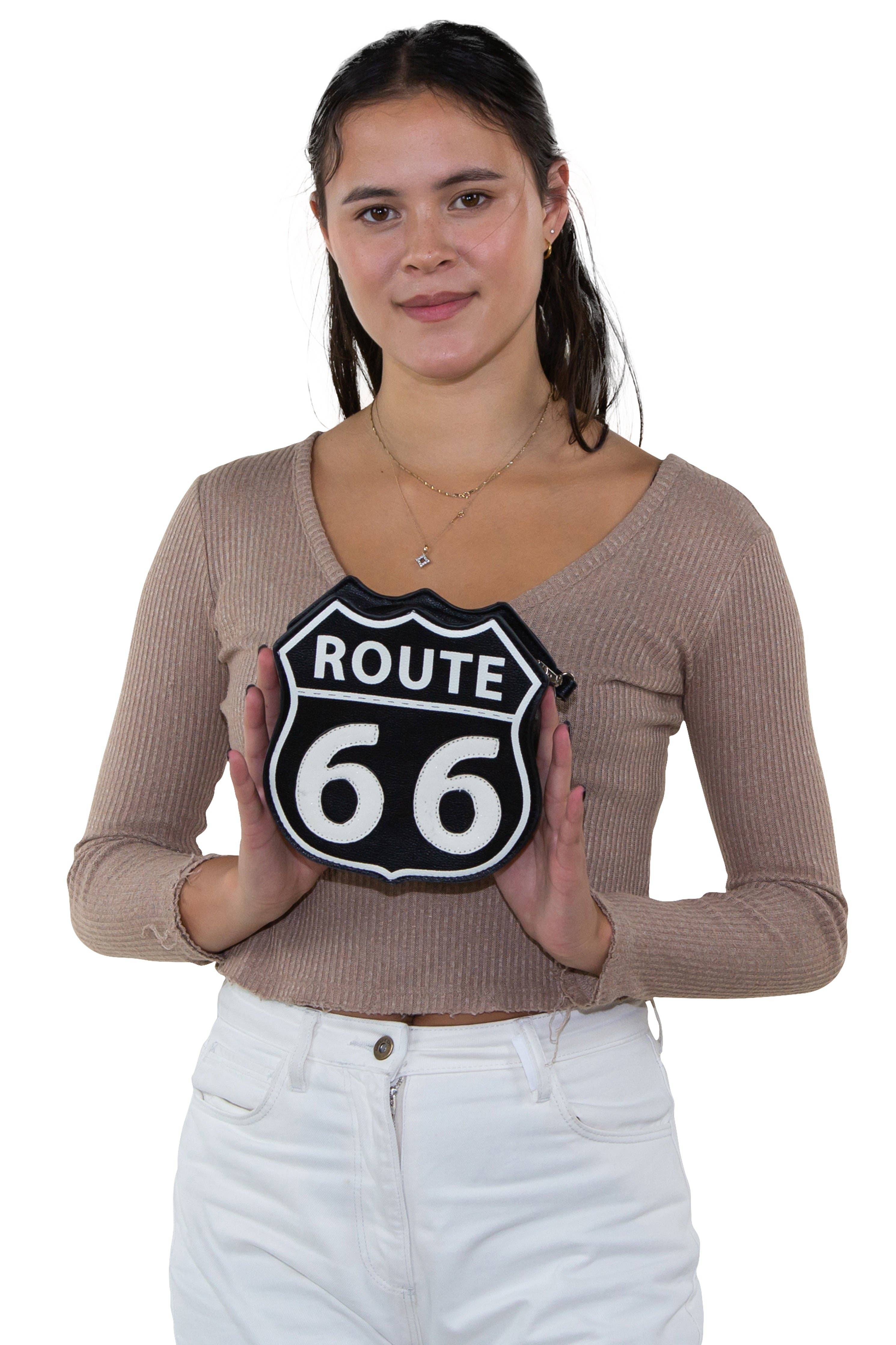 Route 66 Cross Body Bag in Vinyl Material
