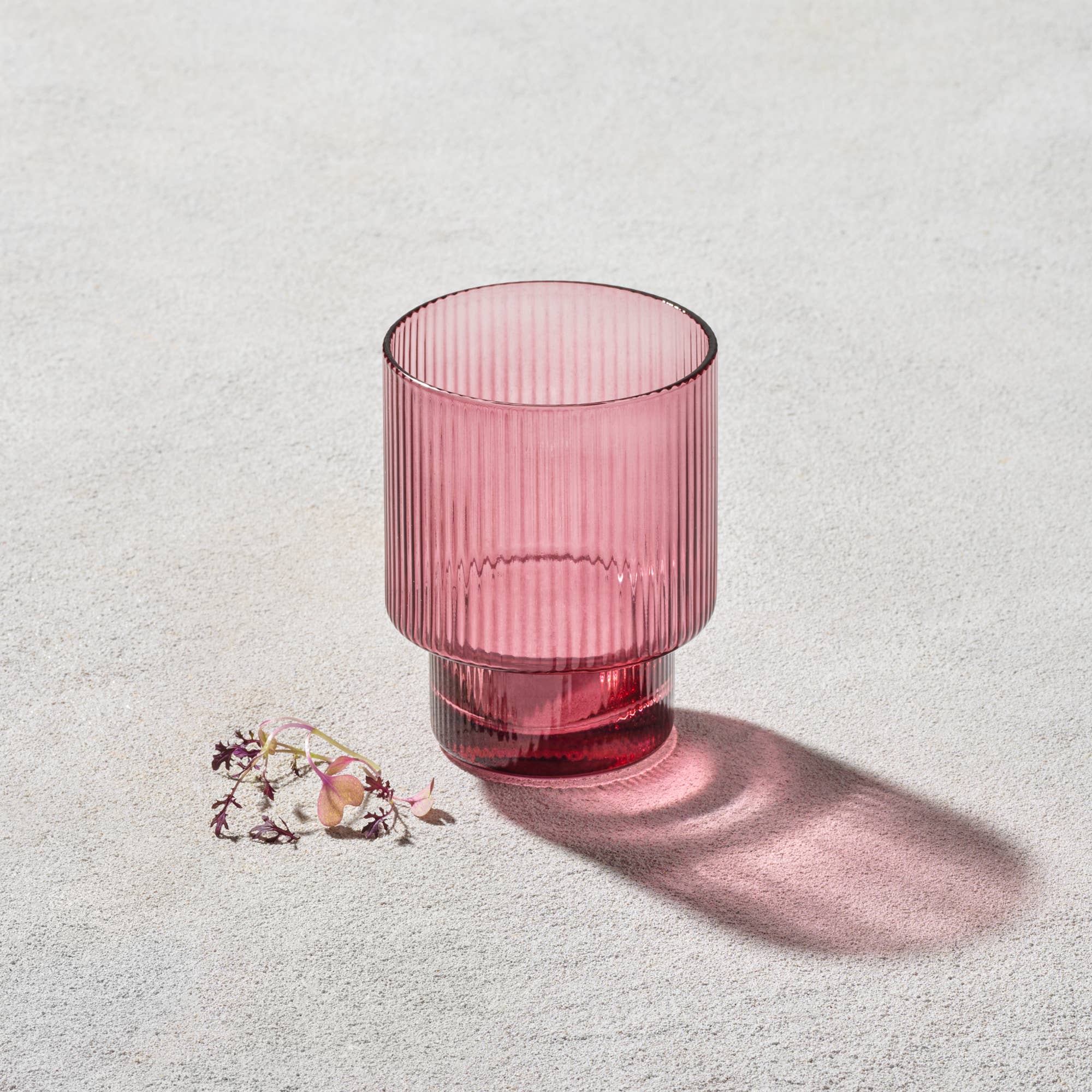 Vikko Decor - Malibu, Ribbed Glass, Plum, MULTIPLE SHAPES: 7 OZ Champagne