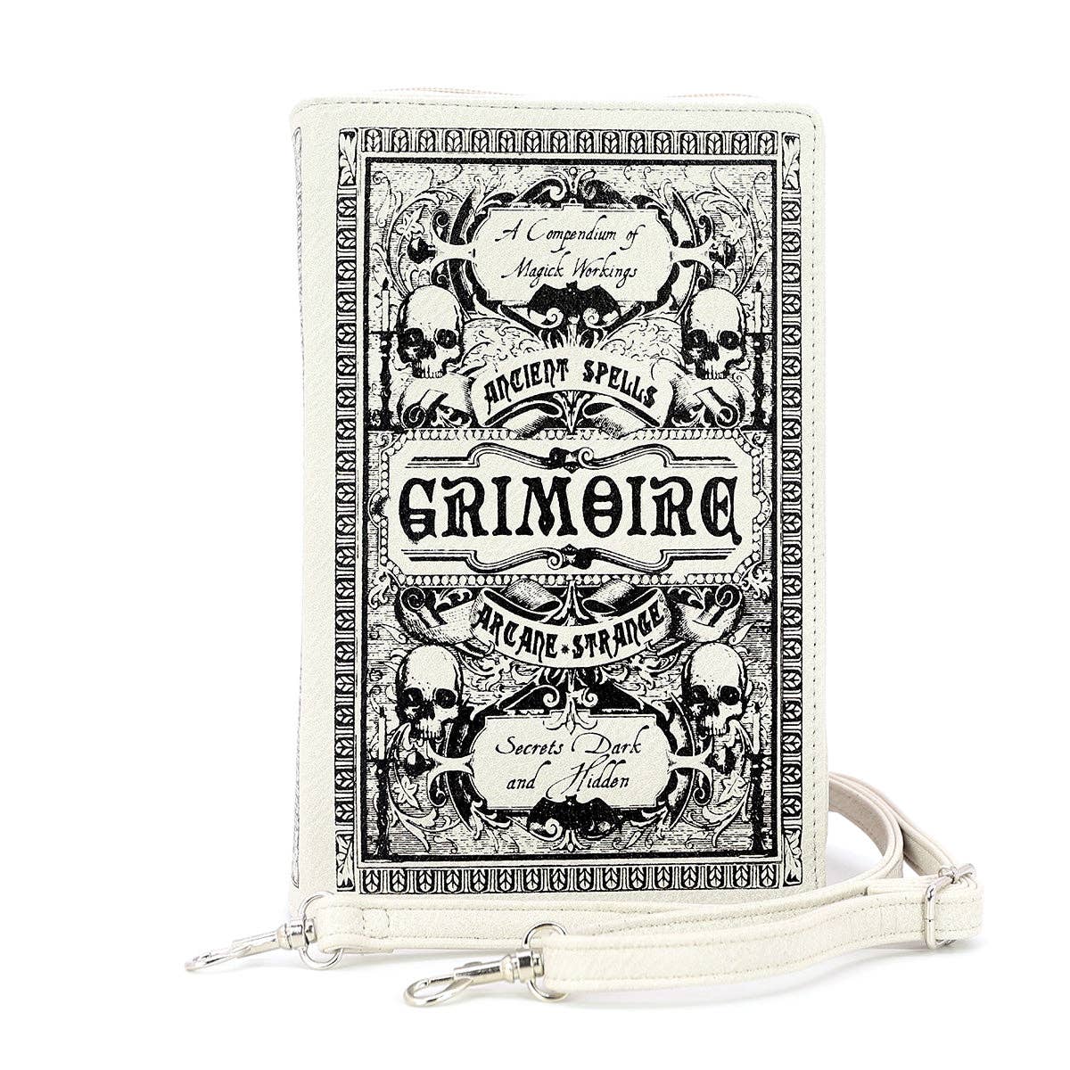Grimoire Book Clutch Bag in Vinyl: BEIGE