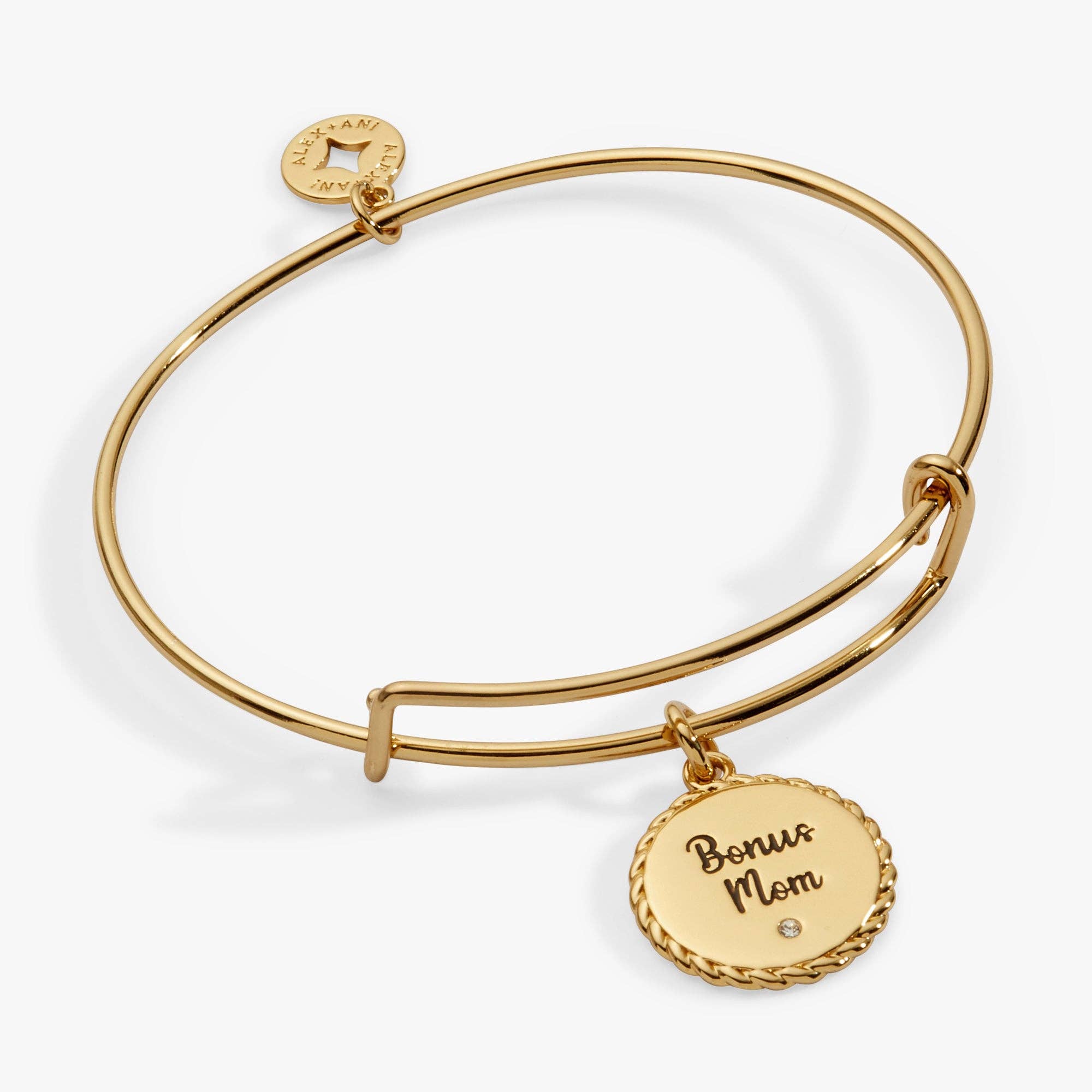 Bonus Mom 'Family Isn't Only Blessed By Name' Charm Bangle: Gold