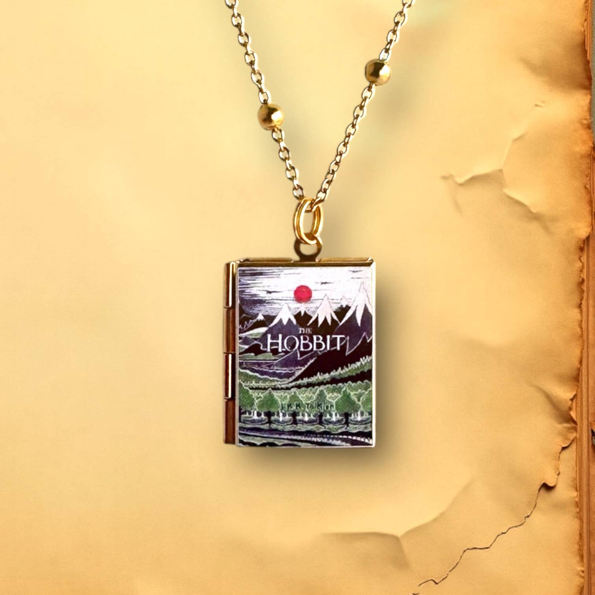 The Hobbit: Bookish Merch Locket Necklace Reader Gift: Sterling Silver Plated