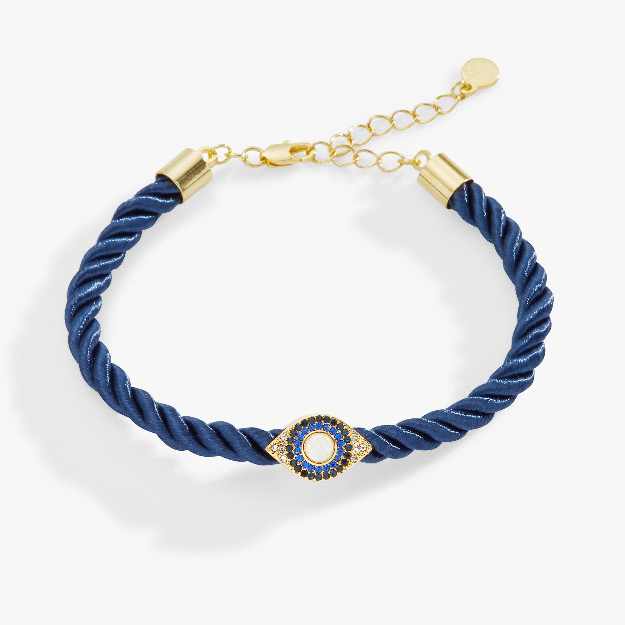 Evil Eye Adjustable Cord Bracelet: Gold