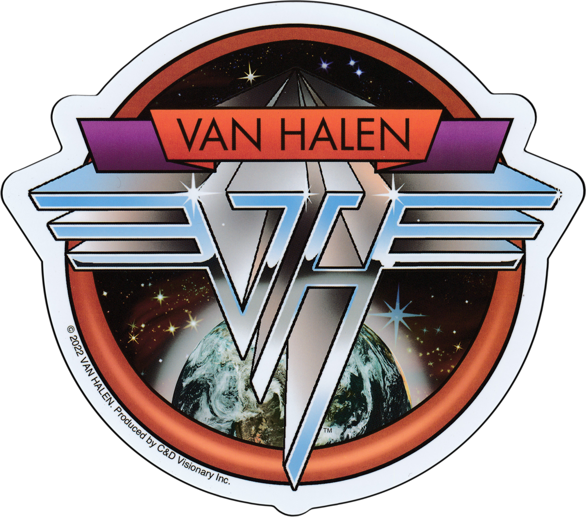 Sticker - Van Halen - Space Logo - 1980s Rock Music Band