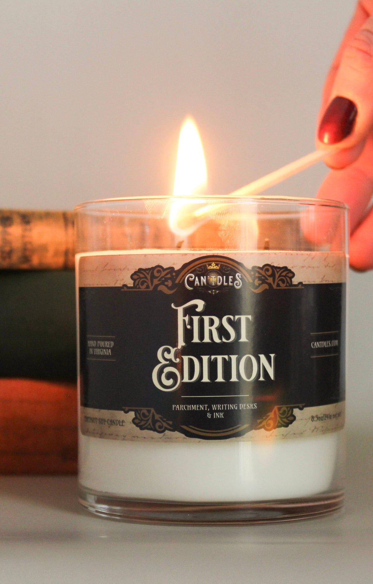 First Edition Literary Candle | Writing Desk & Warm Wood