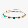 December Birthstone Emerald Cut Bangle: Gold