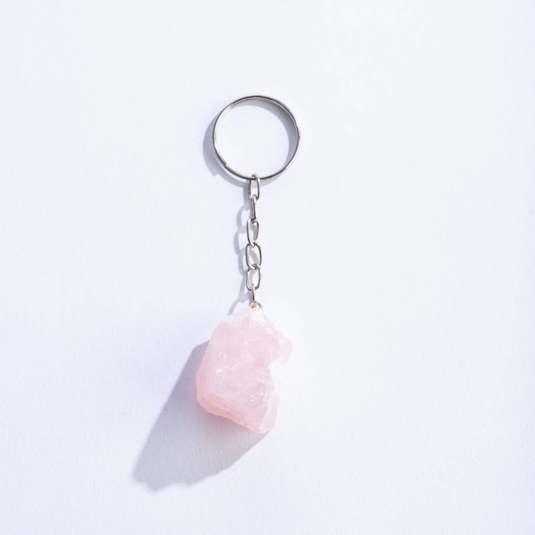 Rose Quartz (Keychain) - Crafted in Brazil