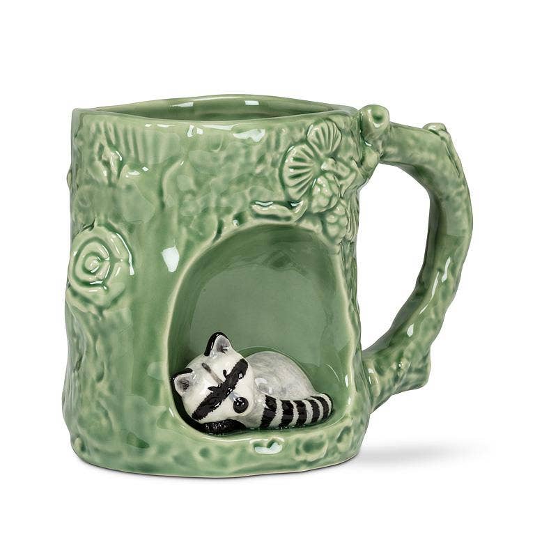 Tree Look Mug with Raccoon-4"H(12oz)