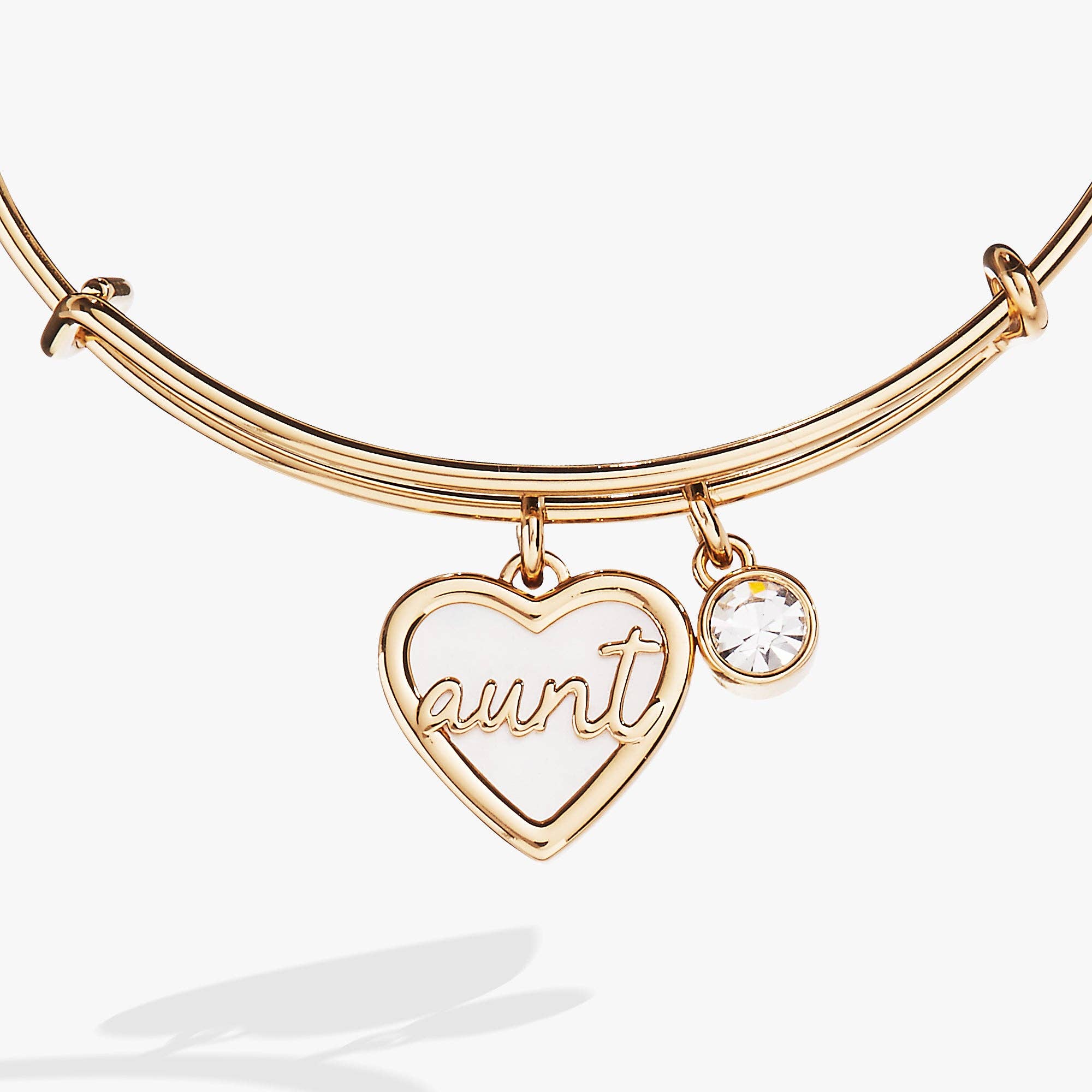 Aunt Mother of Pearl Bangle: Silver