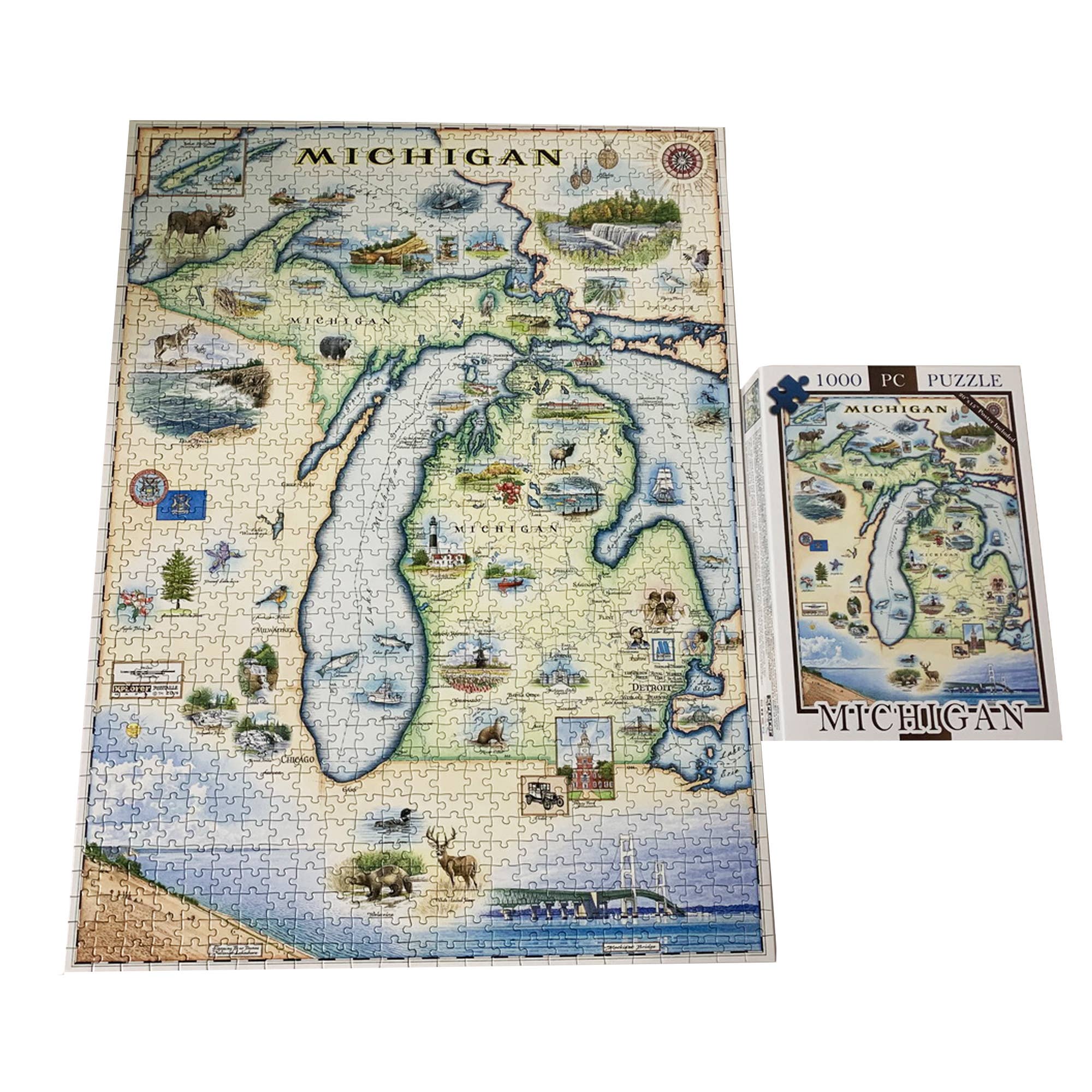 Michigan State Map Puzzle - 1000-Pieces
