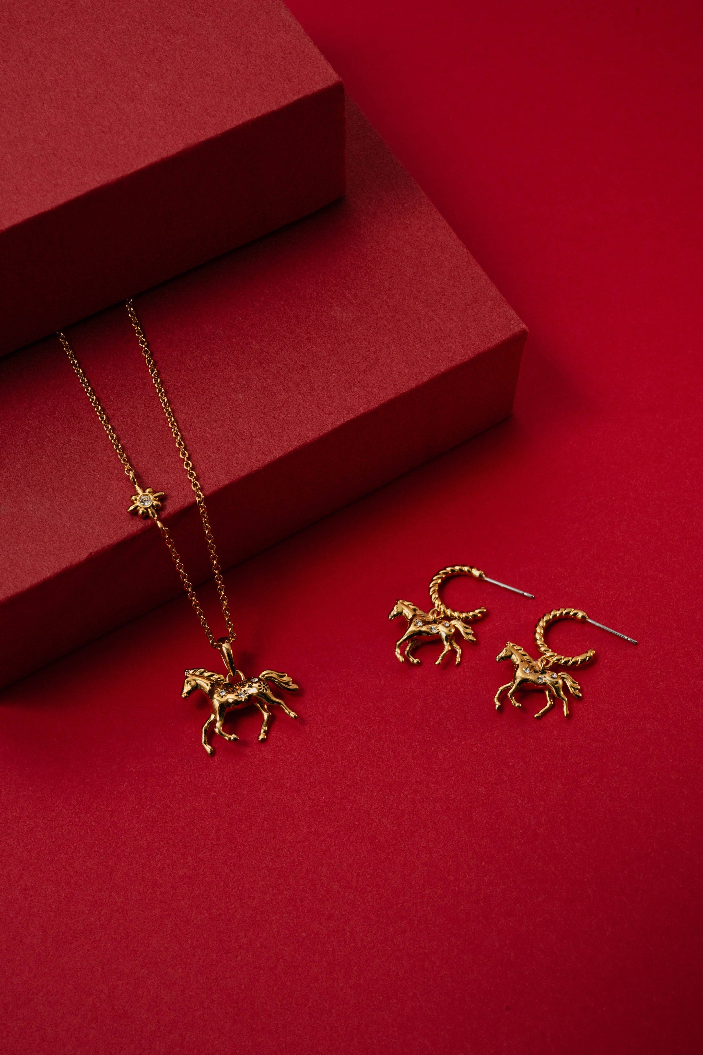 Horse Girl Pendant: Gold