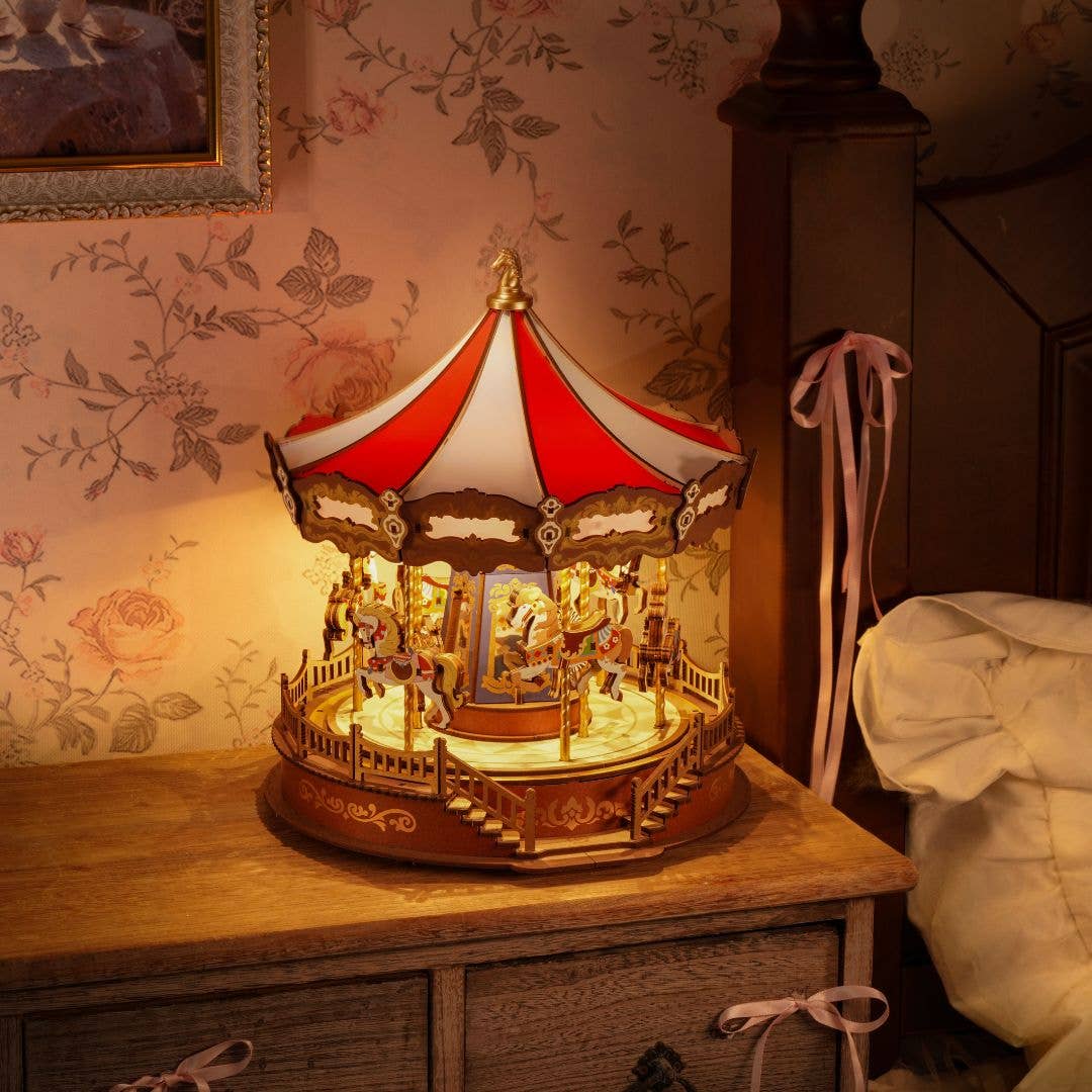 3D Wooden Puzzle: Classic Carousel