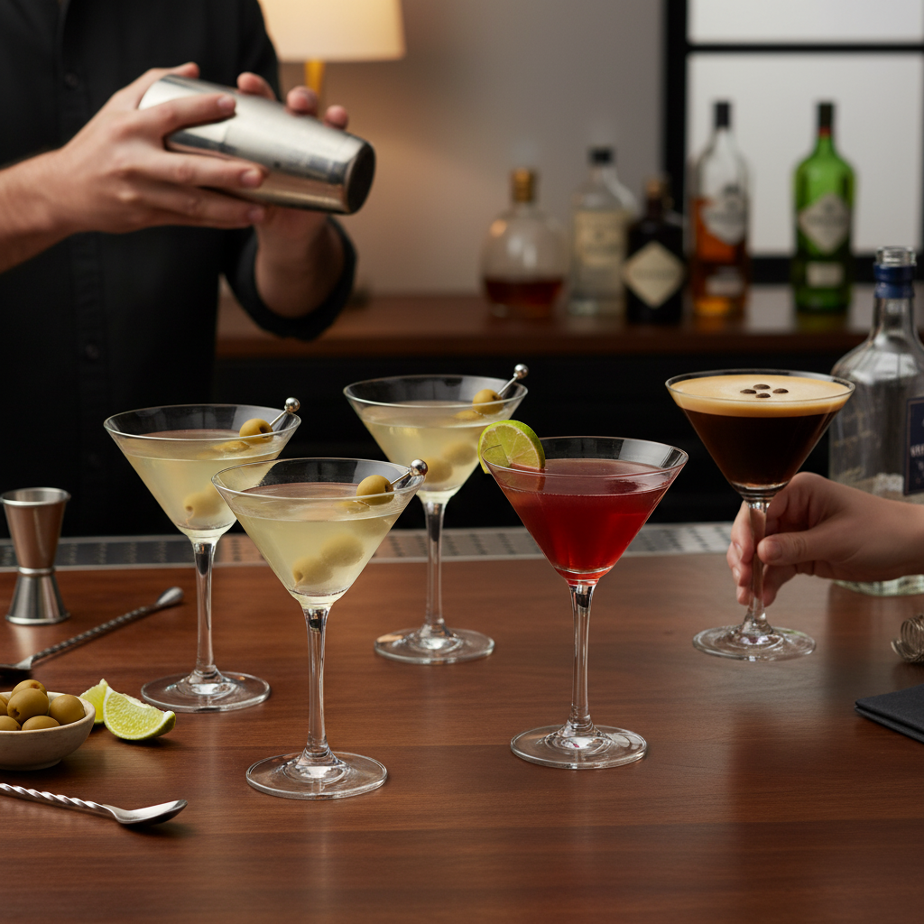 MITBAK 8oz Set of 6 Elegant Martini & Cocktail Bar Glasses