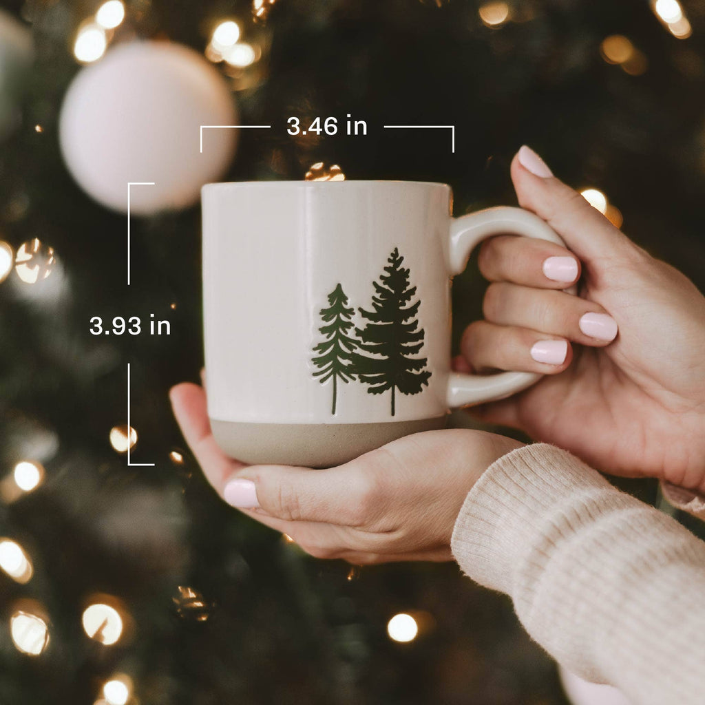 Red Holly Stoneware Coffee Mug - Christmas Decor
