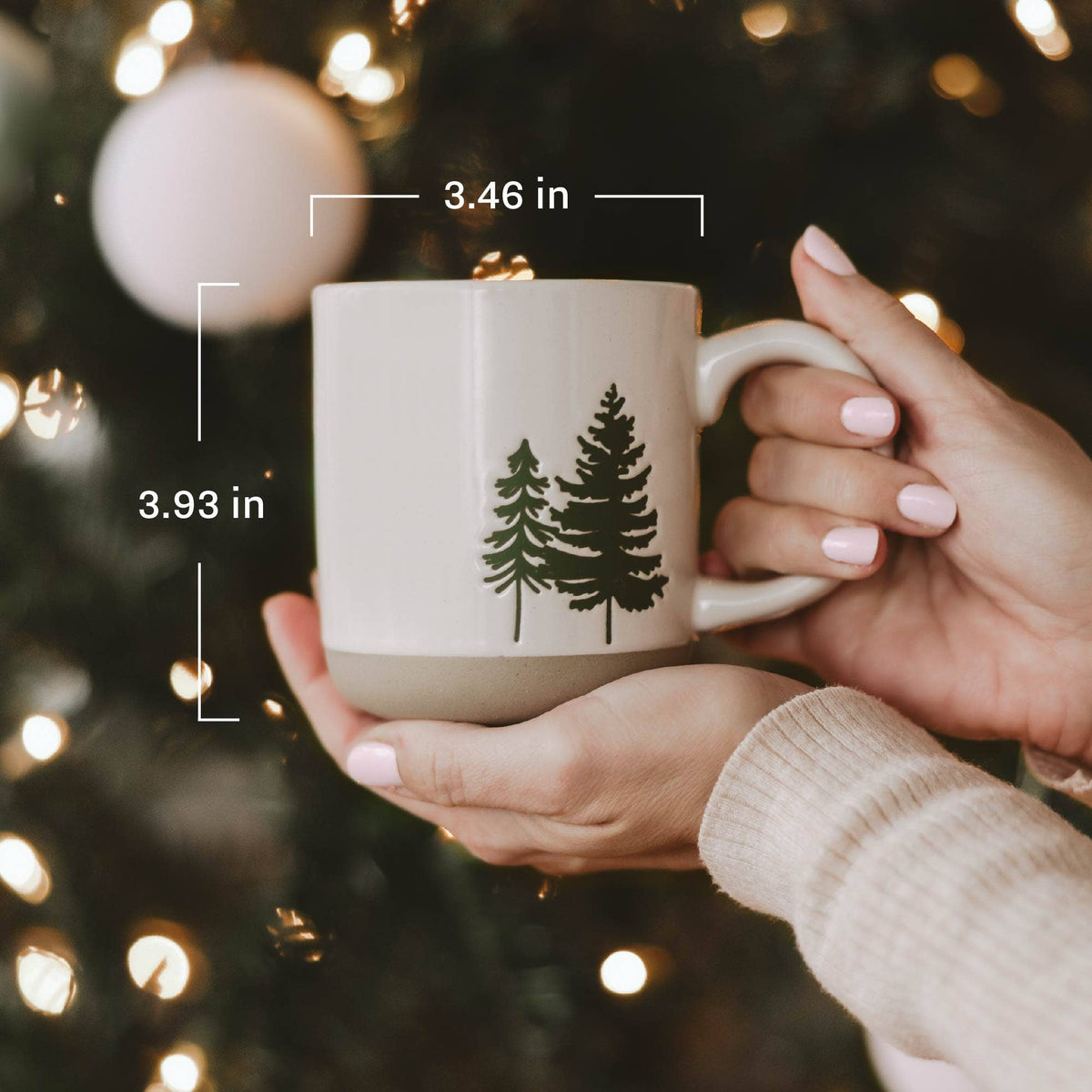 Red Holly Stoneware Coffee Mug - Christmas Decor