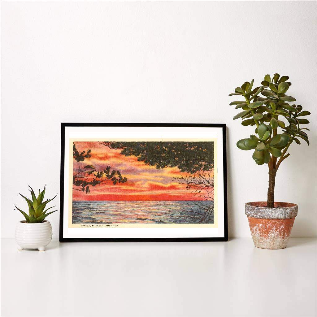 Art Print MI-02 Sunset on Lake, Northern Michigan