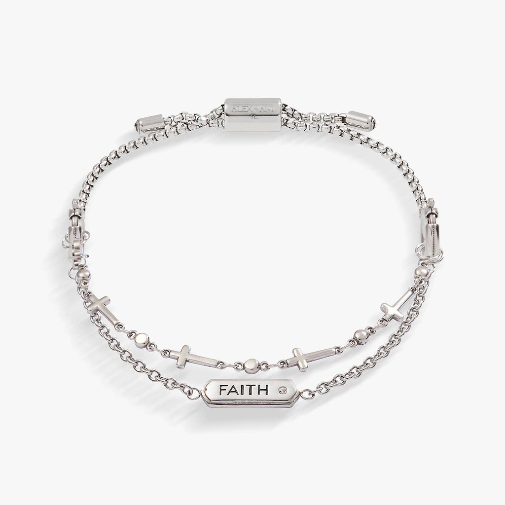 Faith Stranded™ Bracelet Set: Stainless Steel Silver