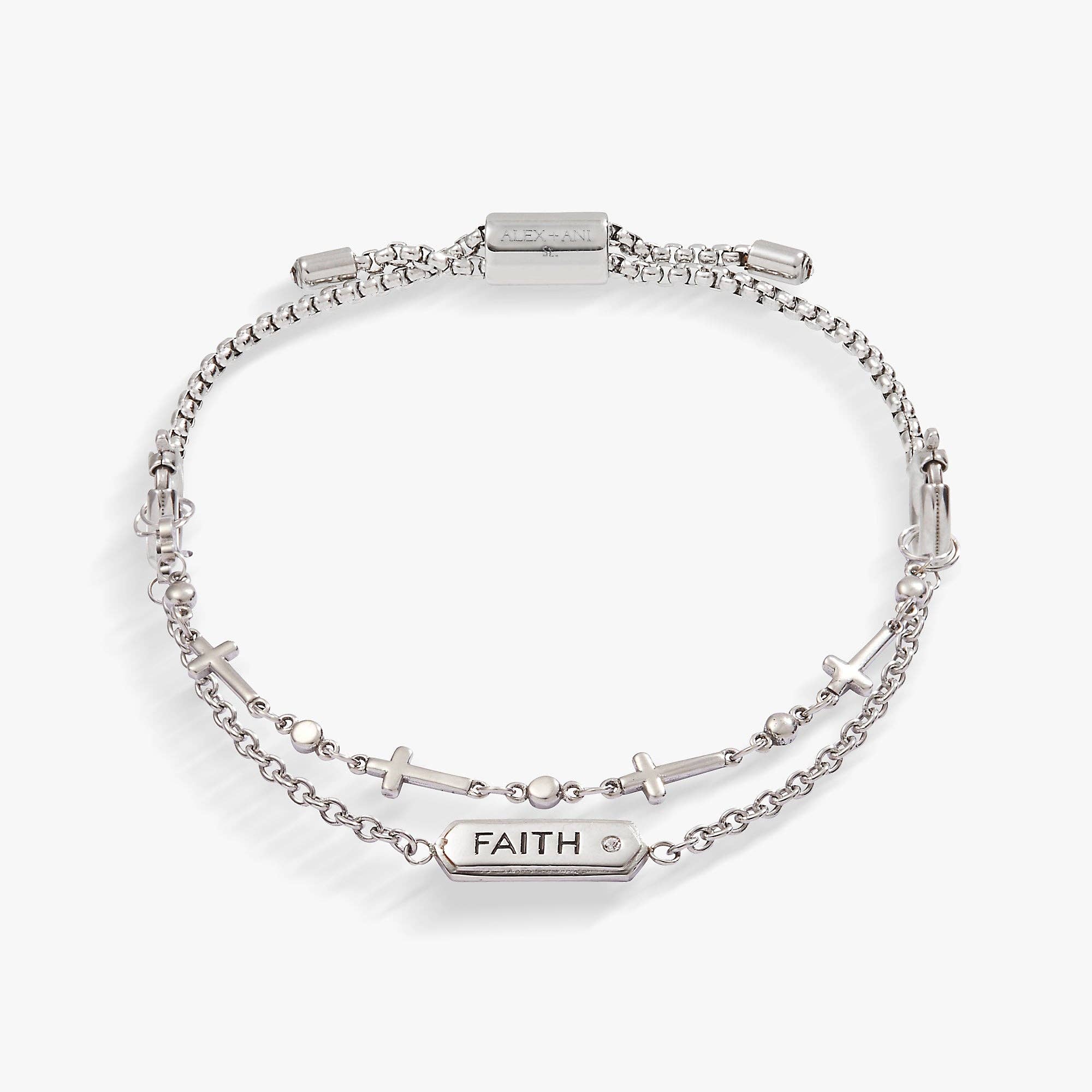 Faith Stranded™ Bracelet Set: Stainless Steel Silver