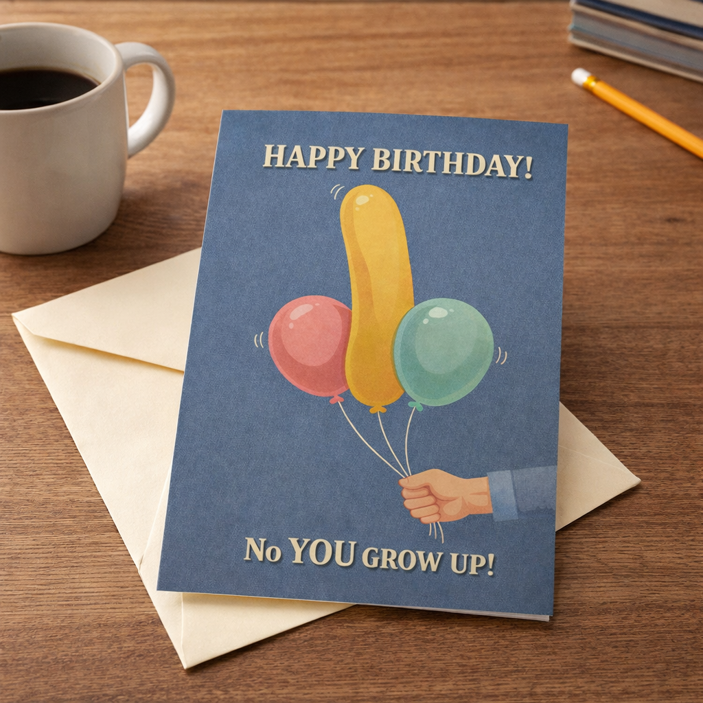 No You Grow Up Birthday Card: Card and Envelope Only