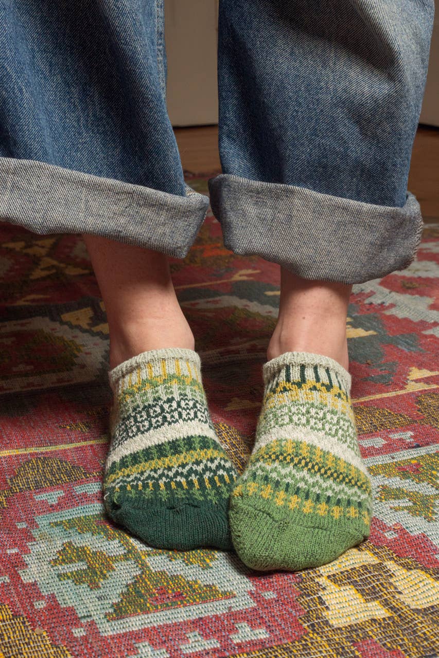 Fiddlehead Ankle Socks | Sustainable USA Made No-Show Sock: Medium (Women 8 - 10 / Men 7 - 9)