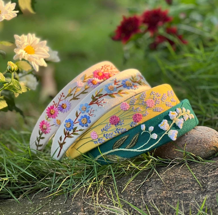 Summer Floral Embroidered Headband, Ariella Collection✅: 1.