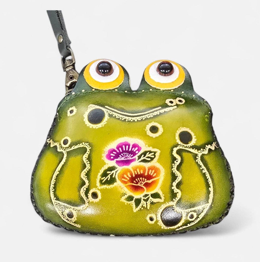 Frog Wristlet - E394 leather  coin purse wallet